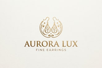 design an elegant earrings logo for your brand