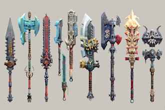 design unique weapons, armors and game assets concept arts