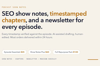 write SEO show notes, chapters, and a newsletter for your podcast