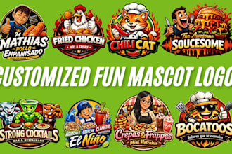 design a fun mascot logo for food and product brands