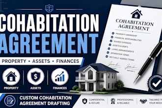 draft cohabitation agreement, property agreement and living together agreement