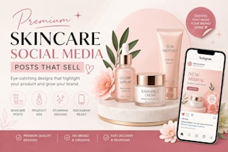 design premium skincare social media posts