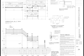 provide deck, pergola, porch or patio permit drawings set