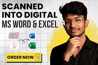convert scanned or handwritten pages to word and excel
