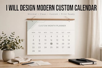 design modern company wall and desk calendar