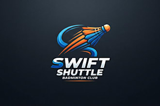design a dynamic badminton logo for your brand