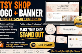 create a professional etsy logo banner and branding for your shop