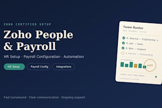 setup and manage zoho people and zoho payroll for your business
