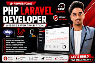 develop PHP laravel websites and web applications