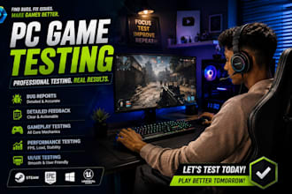 test your PC game and provide detailed gameplay feedback