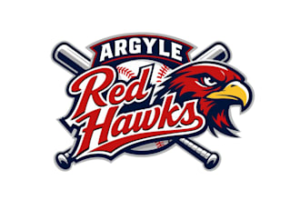 create attractive imagination hawk and baseball logo design