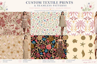 create custom hand drawn prints and seamless patterns