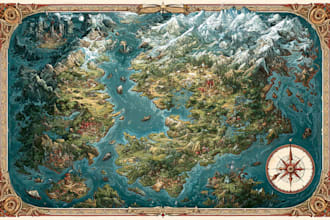 design a professional fantasy or historical map