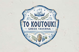 design an authentic greek restaurant logo