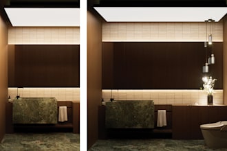 design a bespoke powder room and bathroom  interior design