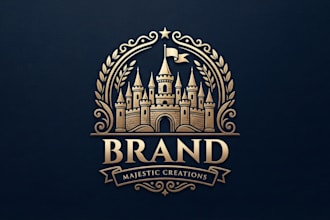 design a majestic castle logo for your brand