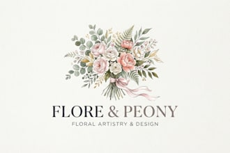 design an elegant bouquet logo for your brand