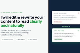 edit and proofread your content to read clearly and naturally