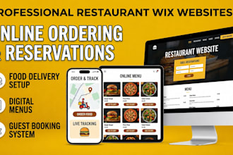 design wix restaurant website online ordering and table reservation