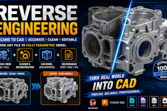 do reverse engineering from 3d scan, stl, and obj