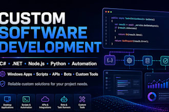 develop custom software in c sharp net and nodejs