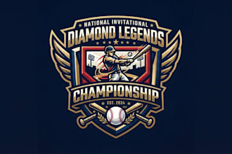 design a powerful baseball tournament logo