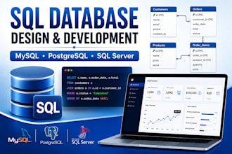 design, develop sql databases, queries and database projects