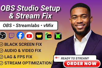 work on setup obs studio fix streamlabs vimx for twitch whatnot youtube kick