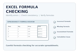 check your excel formulas and identify errors