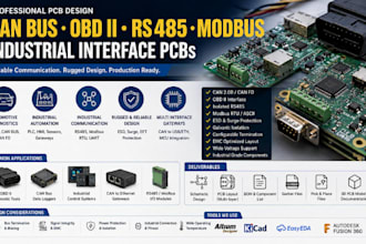 design can bus obd2 rs485 modbus industrial interface pcb and gateway hardware
