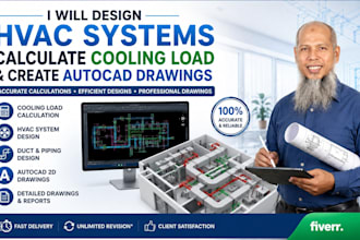 design hvac systems, calculate cooling load and create autocad drawings