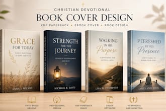 design christian devotional book cover, kdp paperback, ebook cover, book design