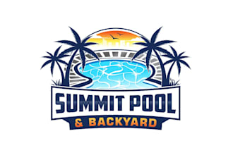 create attractive and imagination swimming pool logo design