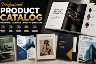 design promotional product catalog, brochure, lookbook, sales kit and magazine
