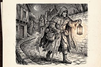 draw ink and pencil illustration for you