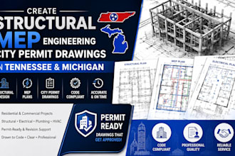 create structural mep engineering city permit drawings in tennessee and michigan