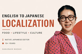 localize food and lifestyle content from english into japanese
