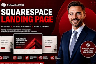 build squarespace landing page, squarespace website and redesign squarespace