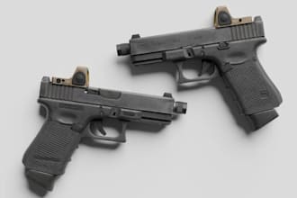 optimized 3d game weapon,4k pbr texture,modify gun model, modular firearm assets