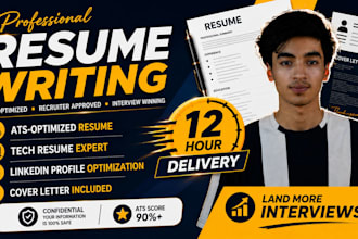 deliver 12 hours professional resume maker and tech CV writing service