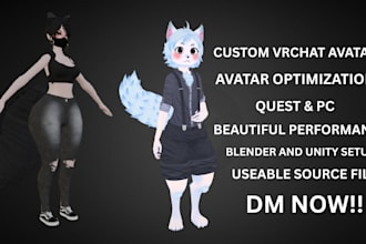 optimize PC and quest vrchat avatar, create custom avatar, edit vrchat avatar