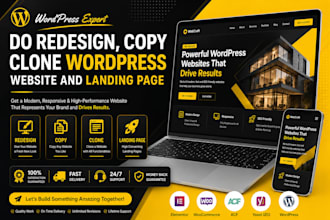 do redesign, copy clone wordpress website and landing page