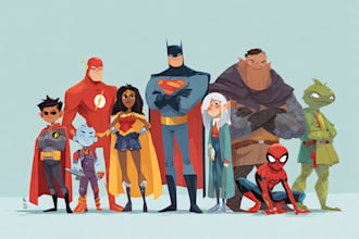 do amazing custom super hero portrait