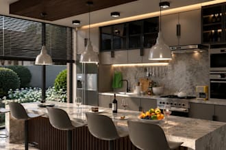 do 3d kitchen interior design and realistic rendering