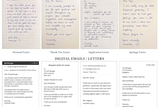 write handwritten letters, emails, professional messages