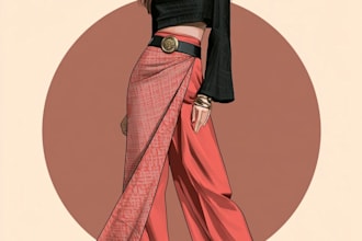draw fashion and colorful digital illustration