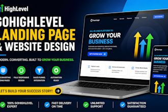 design gohighlevel landing page, salesfunnel and gohighlevel automation