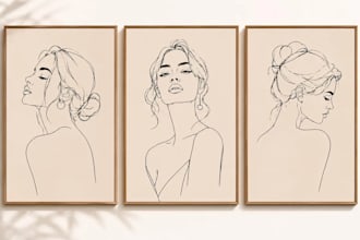 draw unique one line art, vector line art illustration, minimalist line art logo