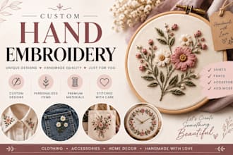 create beautiful custom hand embroidered products
