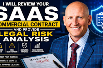 review your saas commercial contract and provide legal risk analysis
